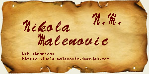 Nikola Malenović vizit kartica